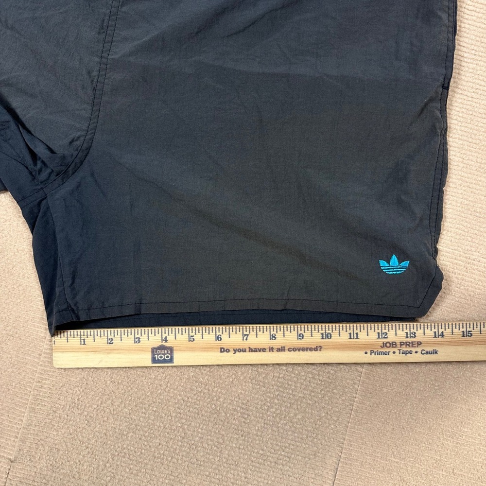 Vintage 1984 Adidas Trefoil Swim Trunks Men XL (40) Gray Nylon 5" Inseam - Picture 9 of 11